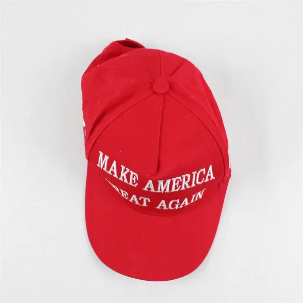 Make America Great Again Trump Red Baseball Cap with American Flag Patch