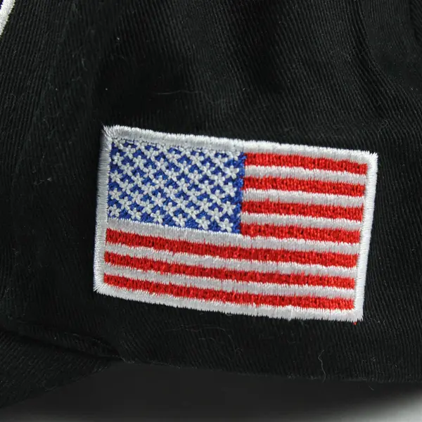 Black Make America Great Again Trump 45-47 Hat Cap w/ USA Flag Patch