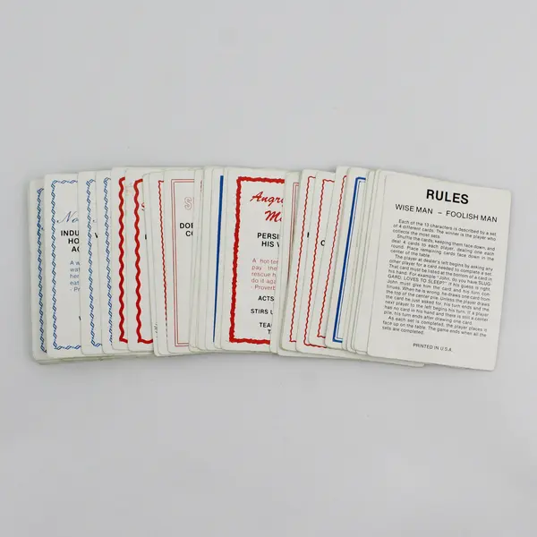 1980 Growth Games Wise Man Foolish Man Card Game Vintage