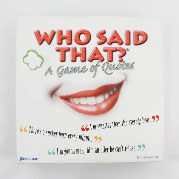 2003 Pressman Toy Corp Who Said That? A Game Of Quotes Board Game