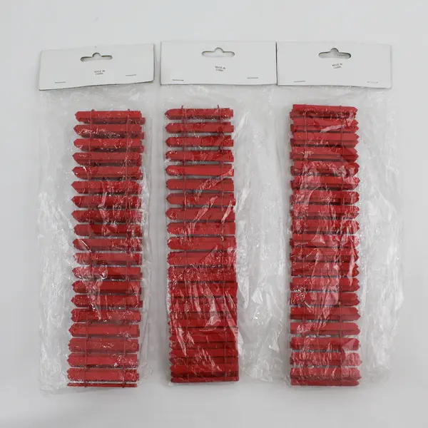 Lot of 3 Red Wood Christmas Village Picket Fences NIP