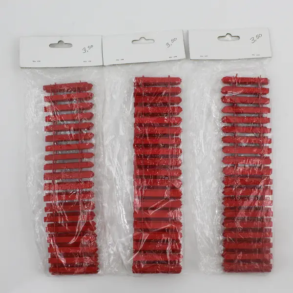 Lot of 3 Red Wood Christmas Village Picket Fences NIP
