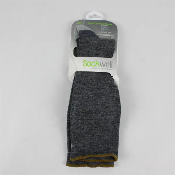 Sockwell Men's Elevation 20-30 mmHg Compression Stockings Grey L/XL Pair