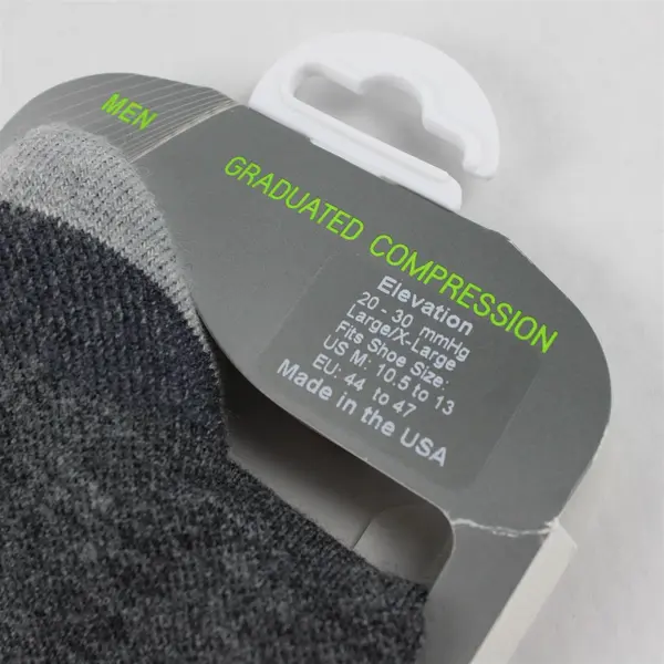 Sockwell Men's Elevation 20-30 mmHg Compression Stockings Grey L/XL Pair