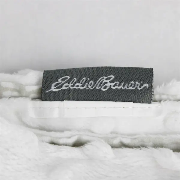 Eddie Bauer Plush Car Seat Cover Gray White Baby Blanket