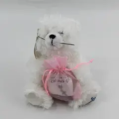 Encore Charmings Faith White Plush Cat Cross Charm 2002 E03134