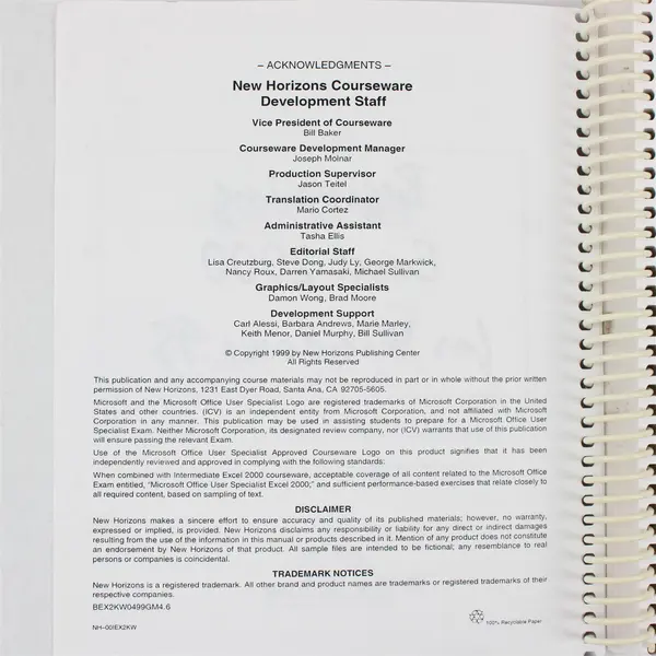 Vintage Master Your Computer Beginning Excel 2000 For Windows 95 1999 SB PB