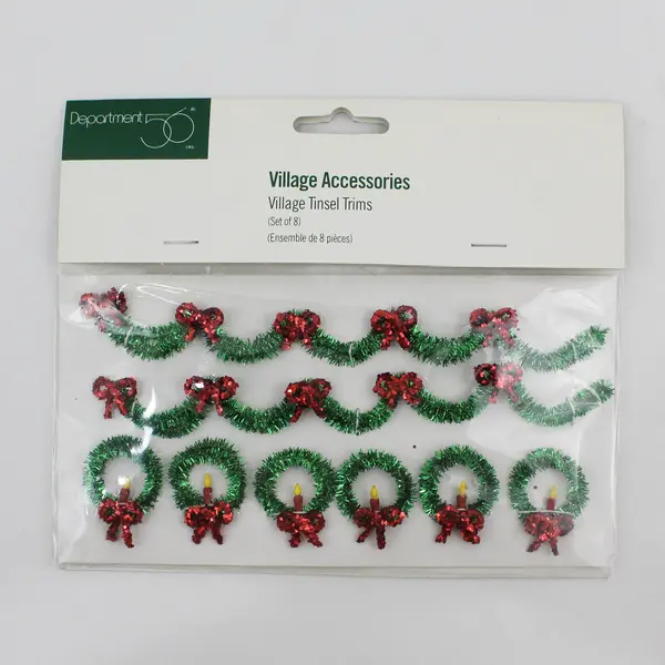 Set Of 8 DEPT 56 Accessory Village Tinsel Trims 52713
