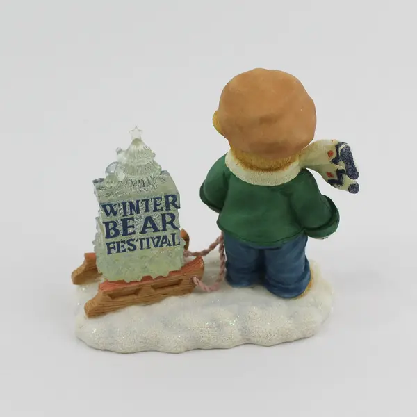 1997 Enesco Cherished Teddies - JAMES Going My Way W/ Sled by Priscilla Hillman 