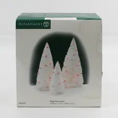 1999 DEPT 56 Accessory Twinkling Lit Trees  White With Red Lights  56723