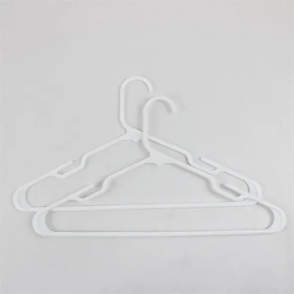 Lot of 10 White Plastic Tops/Bottom Hangers Shirts Pants