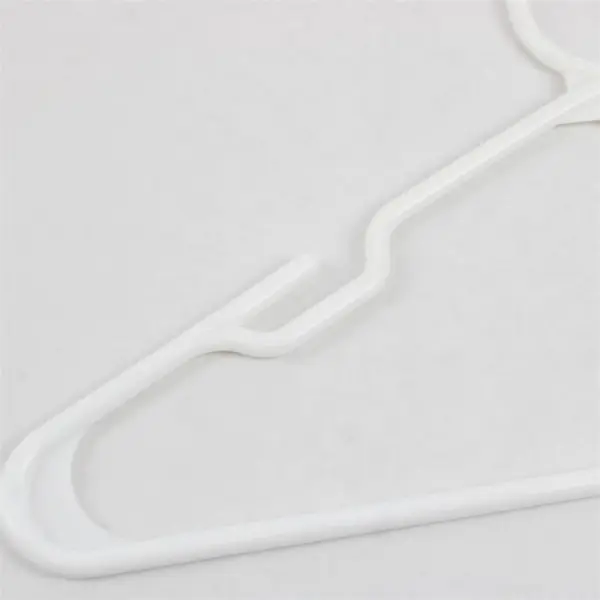 Lot of 10 White Plastic Tops/Bottom Hangers Shirts Pants