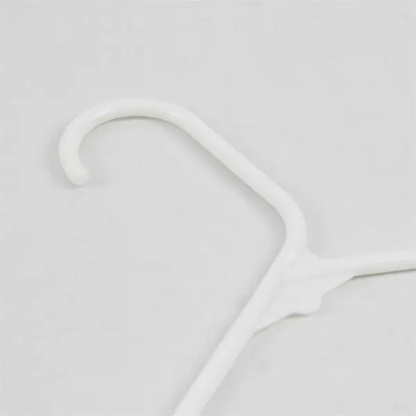 Lot of 10 White Plastic Tops/Bottom Hangers Shirts Pants