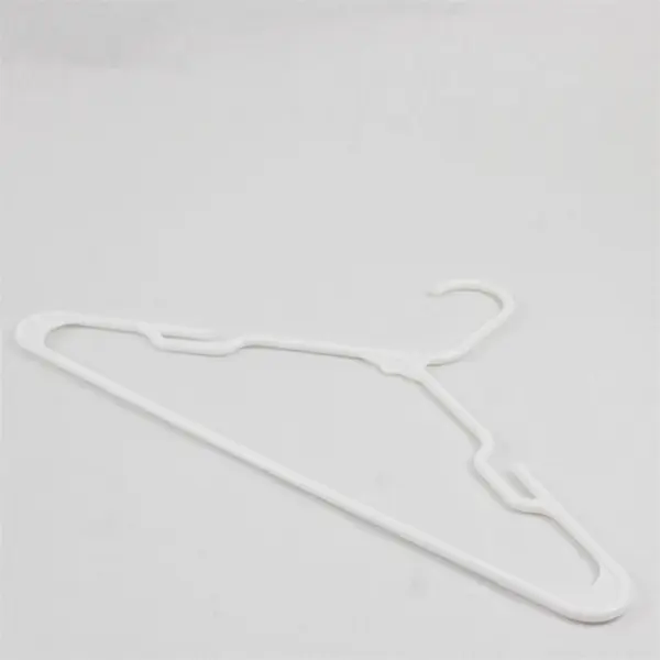 Lot of 10 White Plastic Tops/Bottom Hangers Shirts Pants