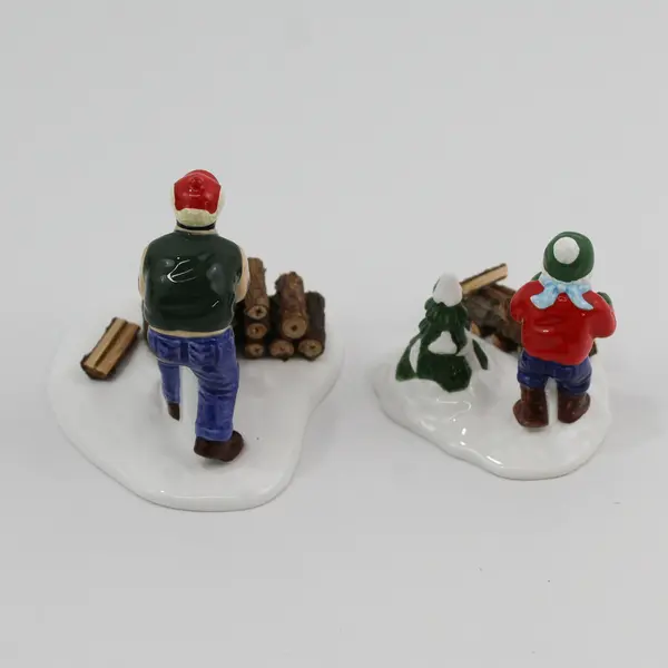 1999 Dept 56 Snow Village Chopping Firewood  Retired  #56.54863