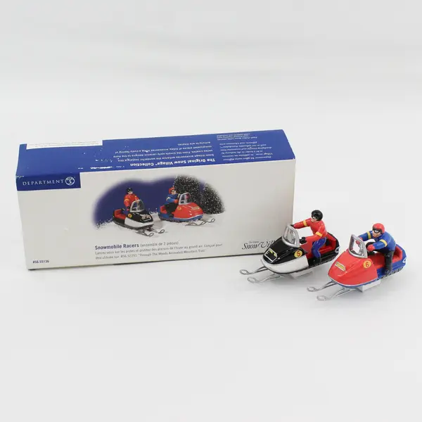 Dept 56 Snow Village Access. Snowmobile Racers #55136