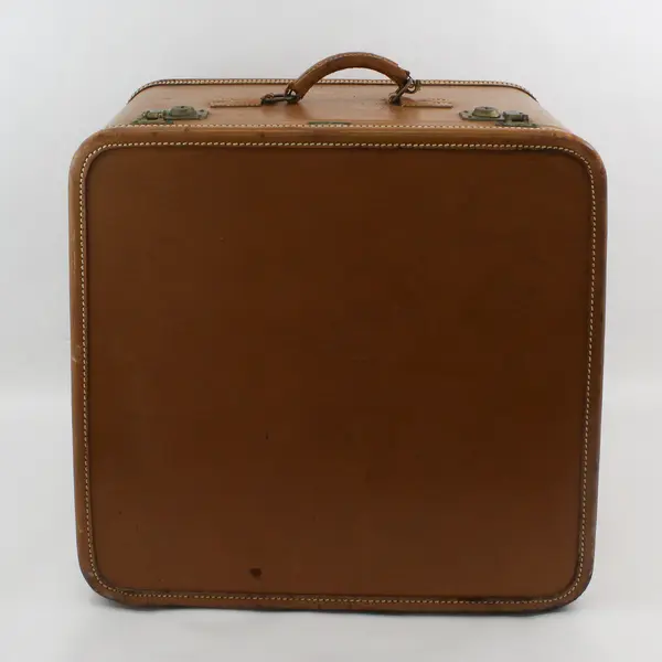 Vintage Amelia Earhart Brown Leather Hard Sided Suitcase W/Shoe Holder