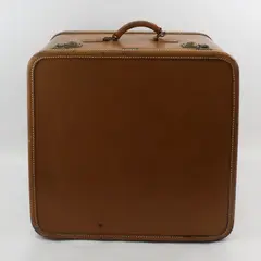 Vintage Amelia Earhart Brown Leather Hard Sided Suitcase W/Shoe Holder