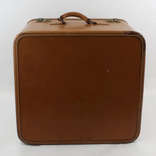 Vintage Amelia Earhart Brown Leather Hard Sided Suitcase W/Shoe Holder