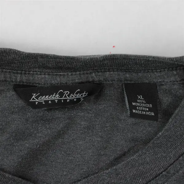 Kenneth Roberts Men's Gray Solid Crew Neck Short Sleeve T-Shirt Size XL