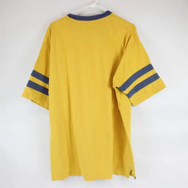 American Outpost Yellow Blue Stripes Sleeves Cotton XL Vintage T Shirt