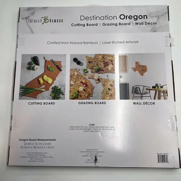 Destination Oregon Shaped Cutting Board – Totally Bamboo Charcuterie and Serving