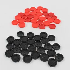 MB Connect Four Replacement Game Pieces Lot of 59 Red Black Plastic