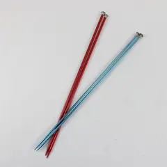 Aluminum Knitting Needles 2 Pairs Blue Sz 6 Boye-Marked Red Sz 8 Used