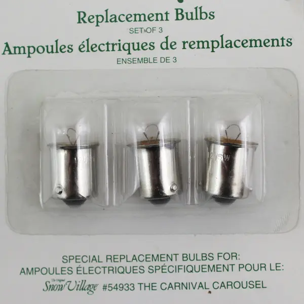 Pack of 3 Dept. 56 Special Replacement Bulbs for Carnival Carousel, #52707  New 