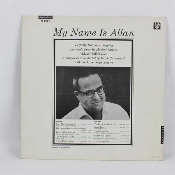 Allan Sherman My Name is Allan 12" Vinyl Record
