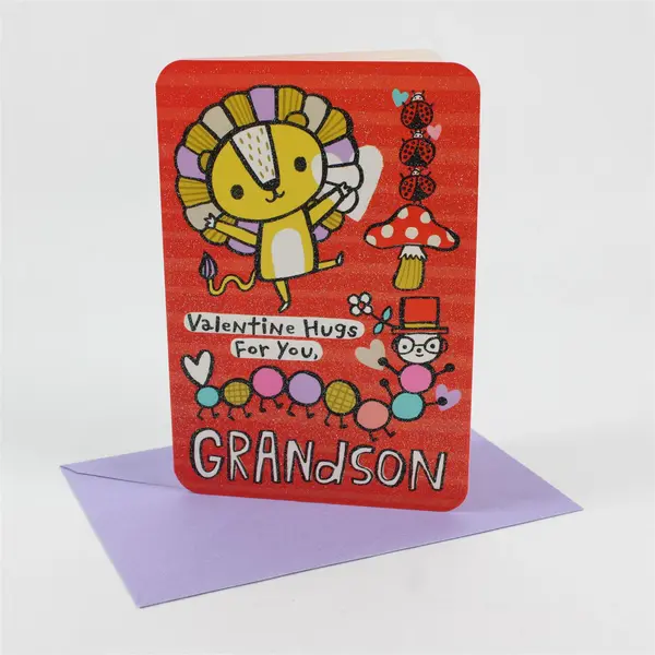 Hallmark Cute Sparkly Valentine's Day Card for Grandson UNUSED