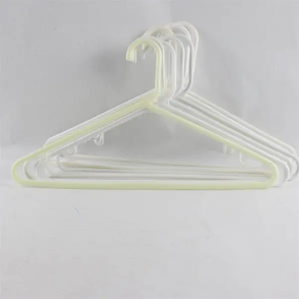 Lot of 10 White and Off-White Plastic Clothes Hangers FLAWED
