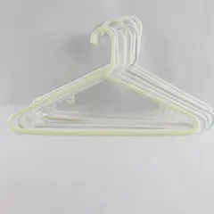 Lot of 10 White and Off-White Plastic Clothes Hangers FLAWED