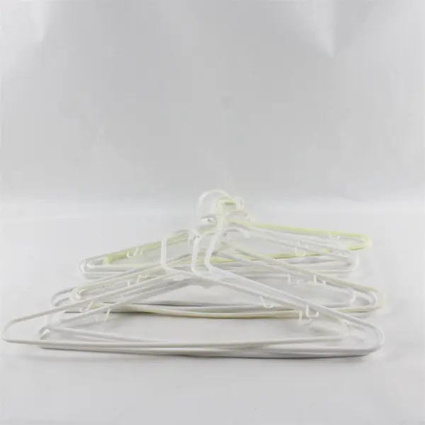 Lot of 10 White and Off-White Plastic Clothes Hangers FLAWED