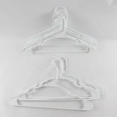 Lot of 10 White and Off-White Clothes Hangers FLAWED