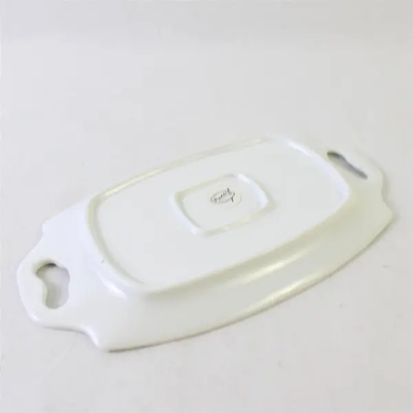 Freddie's Set of 4 White Ceramic Rectangular Serving Platters w/ Handles