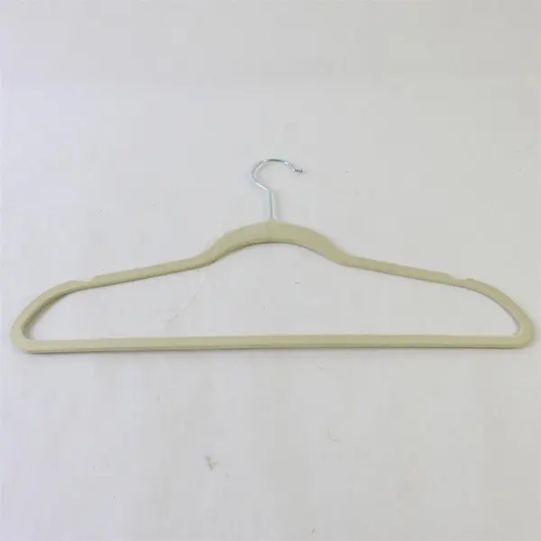 Lot of 10 Off-White Beige Felt Clothes Hangers