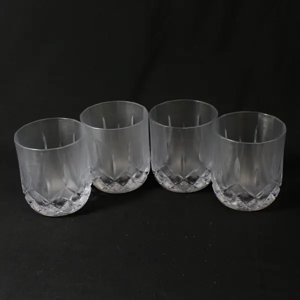 Set of 4 Frosted Acrylic Old fashioned Glasses 3.5"