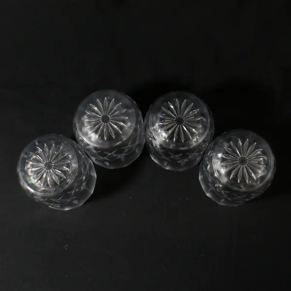 Set of 4 Frosted Acrylic Old fashioned Glasses 3.5"
