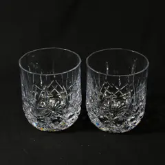 Set of 2 Clear Cut Old Fashioned Glasses 3.5 in Tall Unmarked