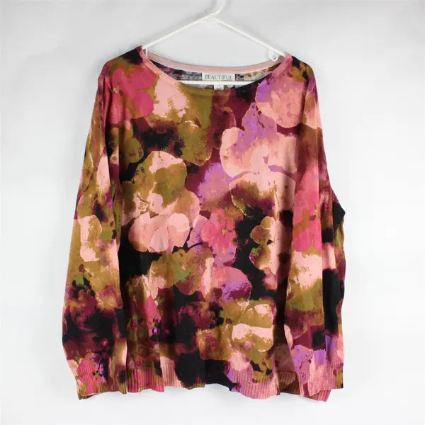 BEAUTIFUL by Lawrence Zarian Women's Floral Printed Sweater Size 2X