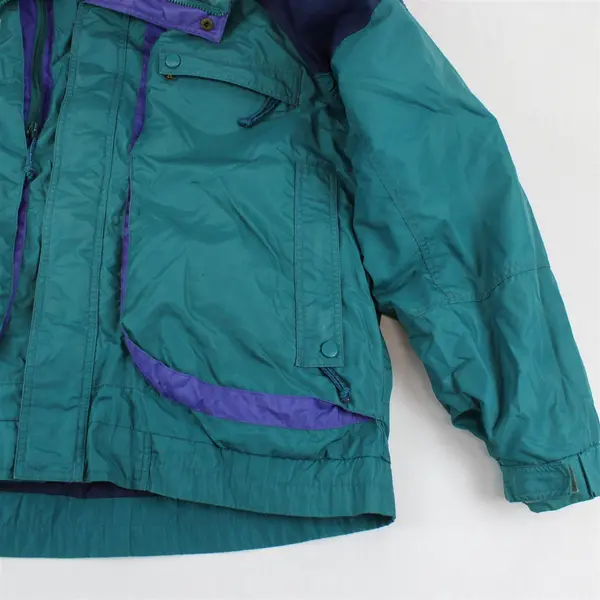 1990s Vintage Columbia Men's M Teal and Blue Powder Keg 3-in-1 Ski Jacket 