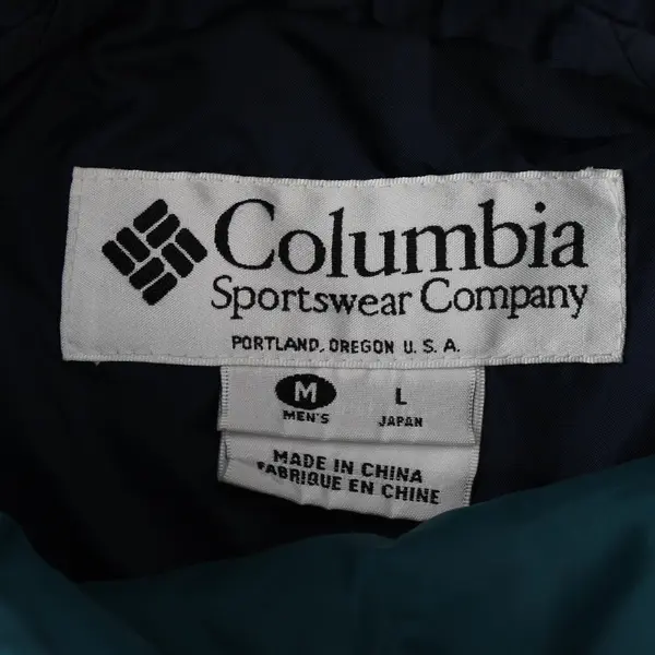1990s Vintage Columbia Men's M Teal and Blue Powder Keg 3-in-1 Ski Jacket 