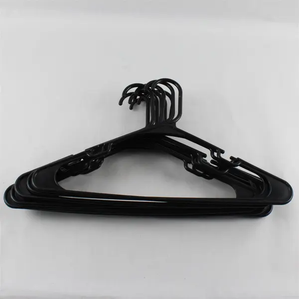 Lot of 10 Black Plastic Clothes Hangers Closet Storage