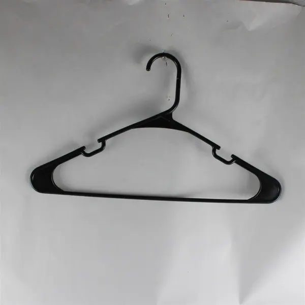 Lot of 10 Black Plastic Clothes Hangers Closet Storage