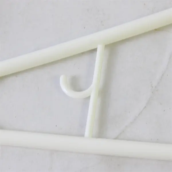 Lot of 10 White Plastic Clothes Hangers Shirts Pants Strap Hooks