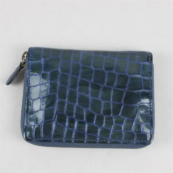 Brighton Wallet Bellissimo Heart Blue Crocodile-Embossed Leather Wallet