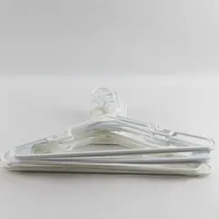 Lot of 10 White Plastic Clothes Hangers K30 Closet Storage