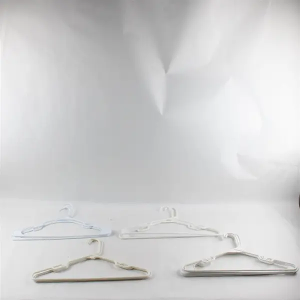Lot of 10 White Plastic Clothes Hangers K30 Closet Storage