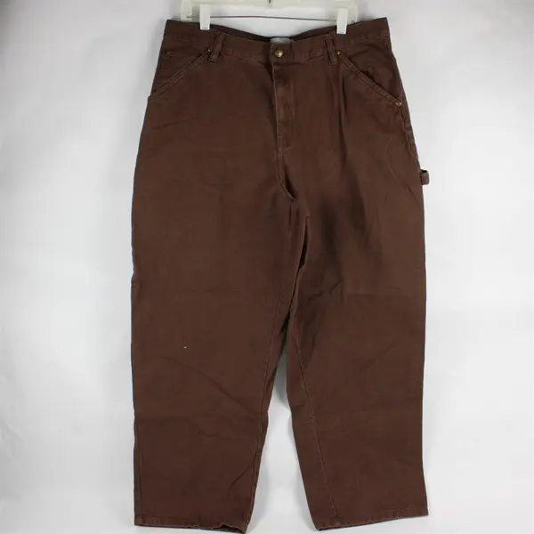 Venezia Woman 18W Brown Cotton Cropped Utility Carpenter Pants